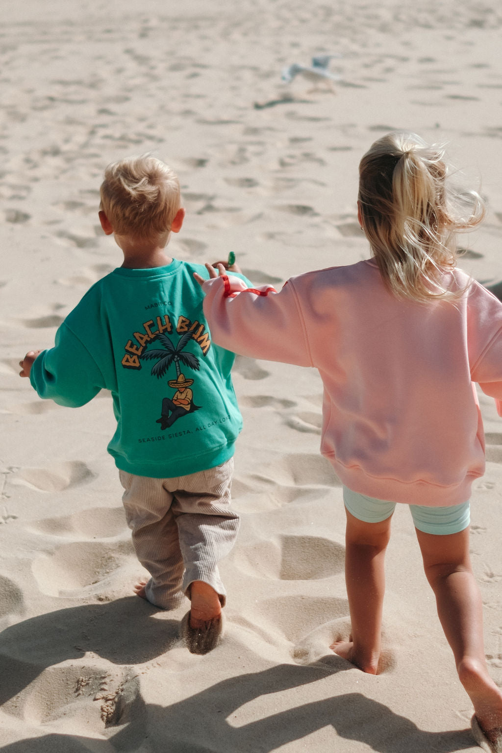 Beach Bum Green Kids Print Jumper