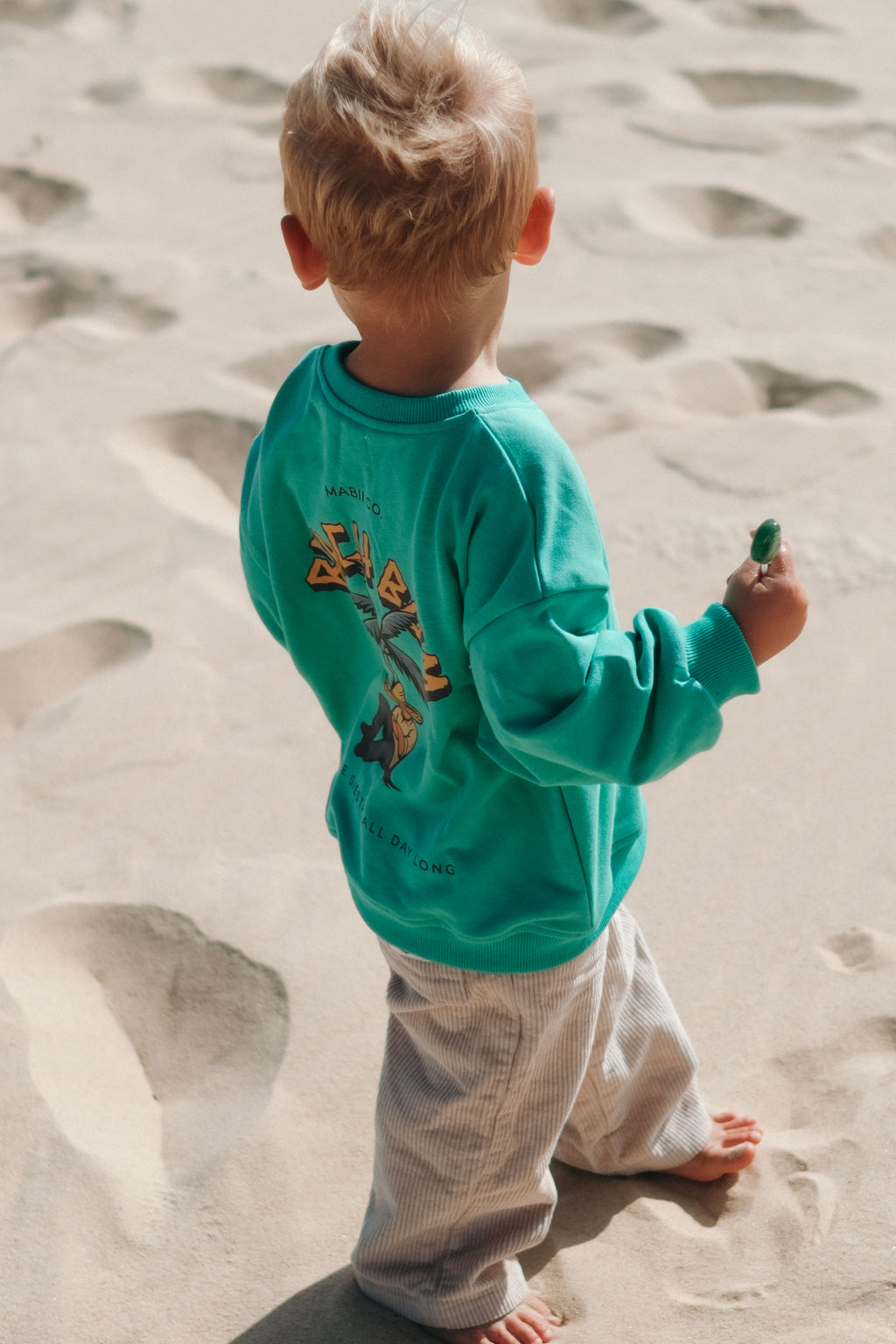 Beach Bum Green Kids Print Jumper