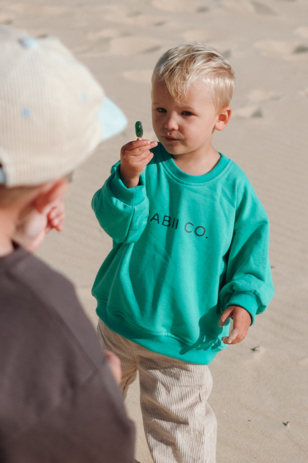 Beach Bum Green Kids Print Jumper