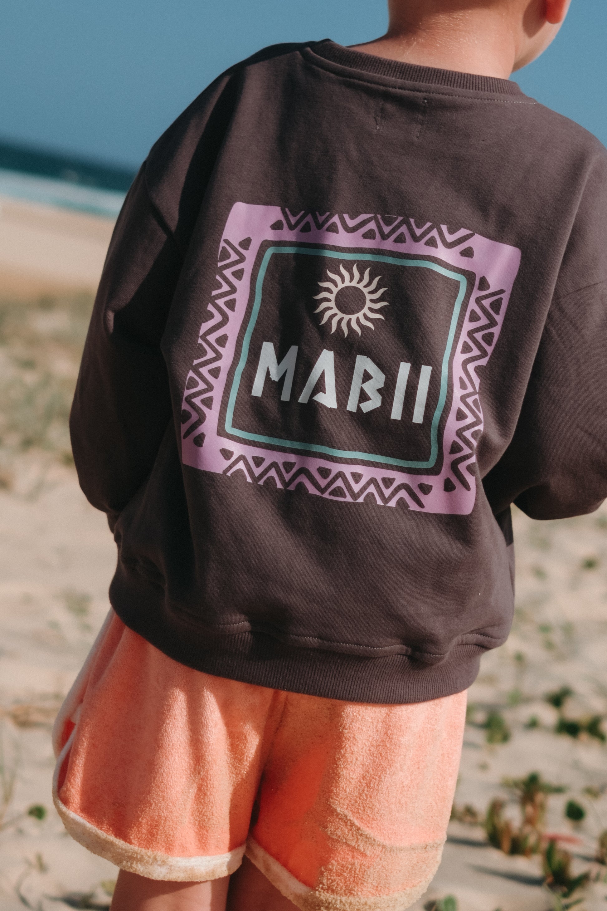 Aztec Social Black Kids Print Jumper